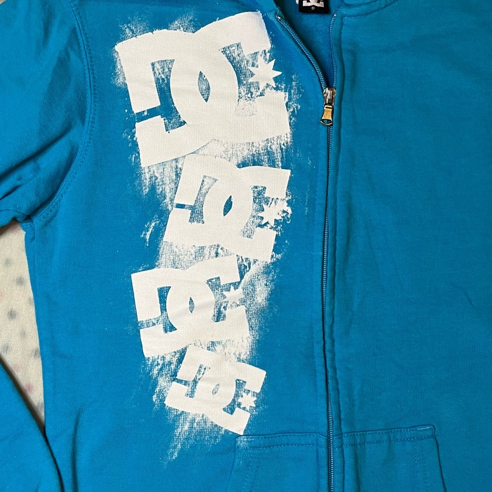 Sz Small Vtg DC Blue zip up hoodie - Picture 3 of 7